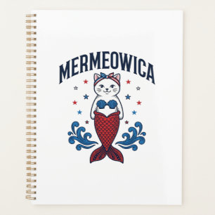 Agenda Diseño de camiseta de gato patriótico Mermeowica_1
