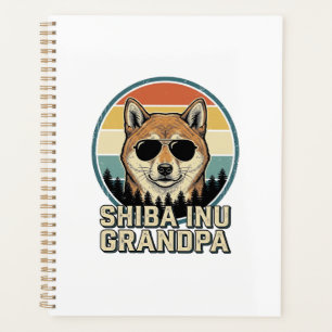 Agenda Diseño de camiseta de perro abuelo Shiba Inu Vinta