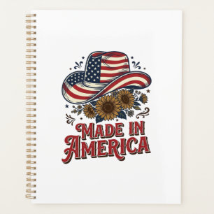 Agenda Diseño de camiseta de sombrero de vaquero patriota