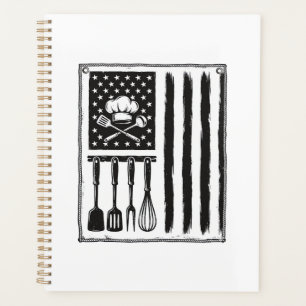 Agenda Diseño de camiseta de utensilios de cocina Bandera