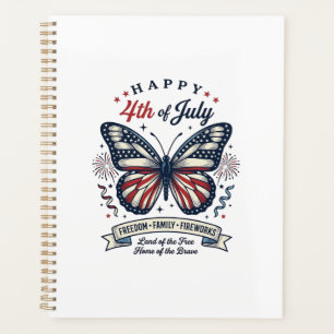 Agenda Diseño de camiseta feliz 4 de julio Mariposa Patri