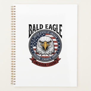 Agenda Diseño de camiseta patriótica de águila calva vint