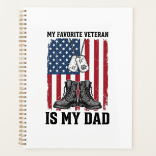 Agenda Diseño de camiseta patriótica Mi padre es mi veter