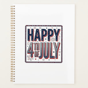 Agenda Diseño de camiseta patriótica Vintage Feliz 4 de J