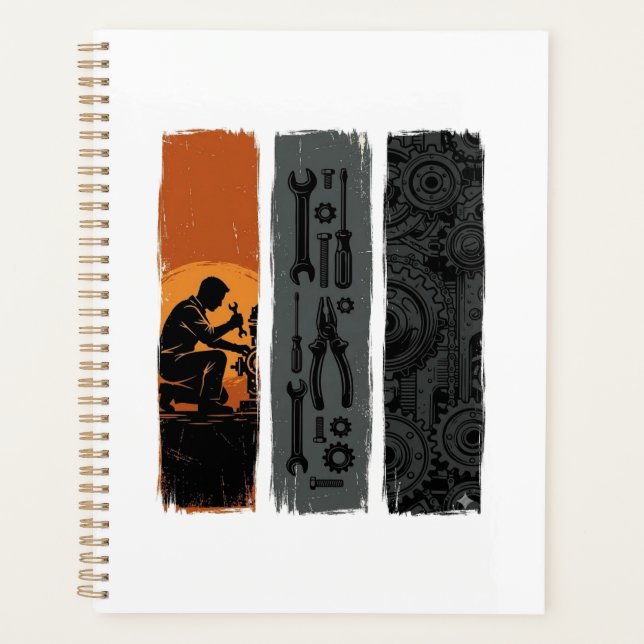 Agenda Diseño de camiseta tríptico de herramientas de mec (Anverso)