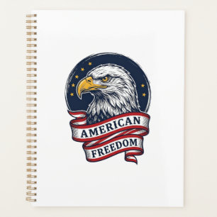 Agenda Diseño de camiseta vectorial con cinta patriótica 