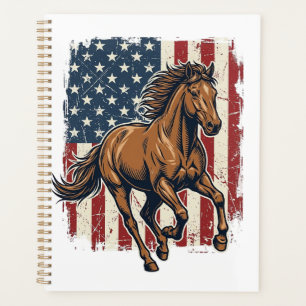 Agenda Diseño de camiseta vectorial de bandera de caballo