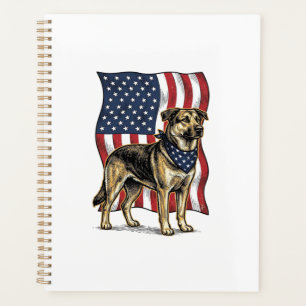 Agenda Diseño de camiseta vectorial de bandera de perro p