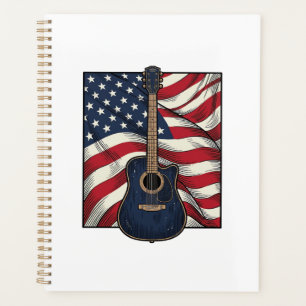 Agenda Diseño de camiseta vectorial de bandera patriótica