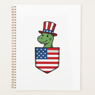 Agenda Diseño de camiseta vintage con bolsillo de dinosau