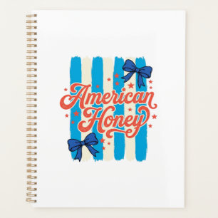 Agenda Diseño de camiseta vintage con lazo patriótico Ame