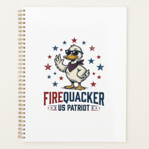 Agenda Diseño de camiseta vintage de pato patriótico Fire