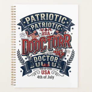 Agenda Diseño de camiseta vintage del 4 de julio del Doct