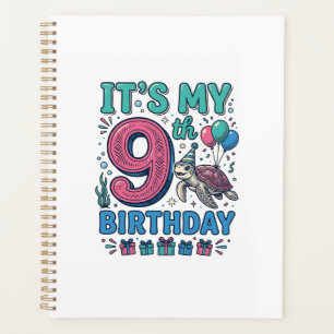 Agenda Diseño de camiseta vintage para niños tortuga cump