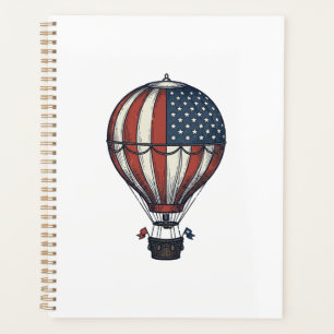 Agenda Diseño de camiseta vintage patriótica de globo aer