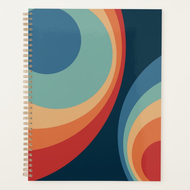 Agenda Diseño de círculos retro coloridos (Anverso)
