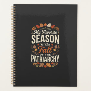 Agenda Diseño de cita otoñal feminista de la caída del pa