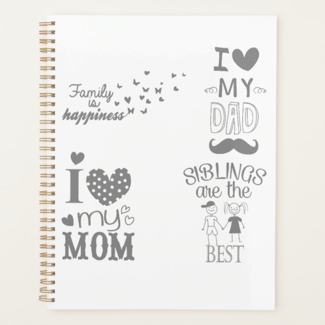 Agenda Diseño de citas de texto inspiradas en la familia (Anverso)