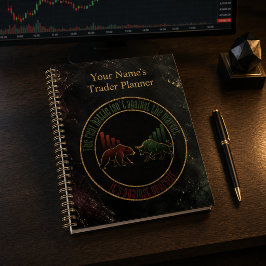 Agenda Diseño de comerciante de toro y oso de mármol oscu