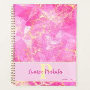 Agenda Diseño de cristal de Mármol rosa y Rosa