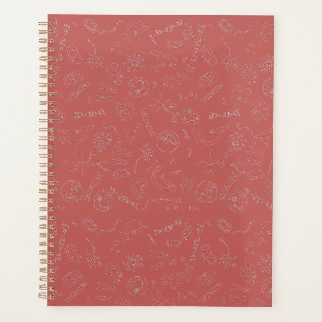 Agenda Diseño de diagrama de biología rosa oscuro (Anverso)