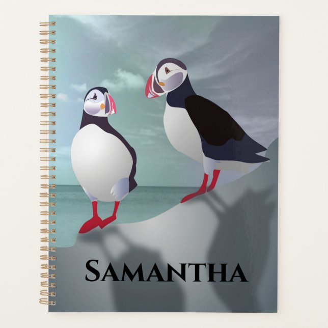 Agenda Diseño de dos Puffins (Anverso)