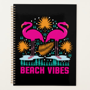 Agenda Diseño de Flamencos Rosas Beach Vibes