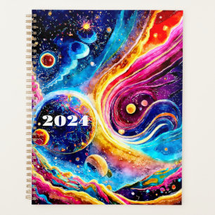 AGENDA DISEÑO DE GALAXIA SIMPLE Y COLORIDO DEL PLANIFICAD
