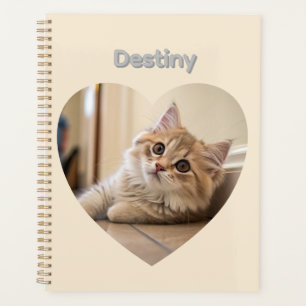 Agenda Diseño de gato en forma de corazón