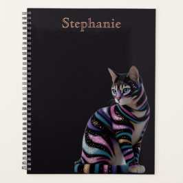 Agenda Diseño de gato lindo y nombre personalizado