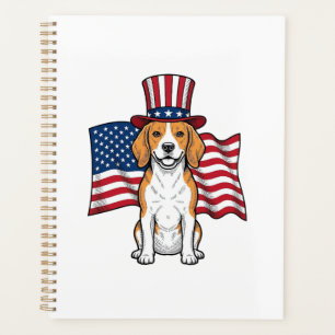 Agenda Diseño de grabado vintage de bandera de perro Beag