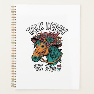 Agenda Diseño de grabado vintage de caballo Derby Talk
