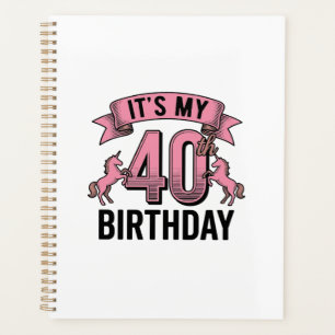 Agenda Diseño de grabado vintage de unicornio para cumple