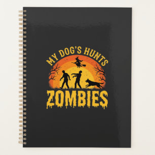 Agenda Diseño de Halloween de perro caza zombies