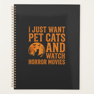 Agenda Diseño de Halloween Películas de Terror Gatos Domé