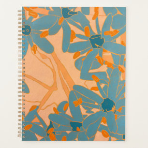 Agenda Diseño de hoja contemporáneo en melocotón
