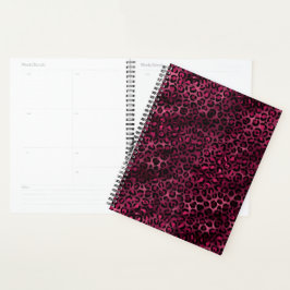 Agenda Diseño de la serie Leopardo Burgundy y Gold 9