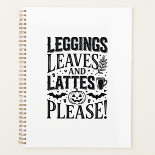 Agenda Diseño de Leggings Hojas Lattes Halloween Otoño Ca