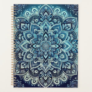 Agenda Diseño de Mandala de degradado azul