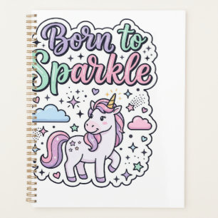 Agenda Diseño de Merch Diseño Gráfico Unicornio Nacido pa