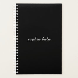 Agenda Diseño de nombre de monograma negro moderno