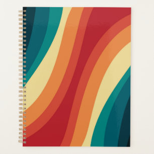 Agenda Diseño de ondas de estilo retro multicolor