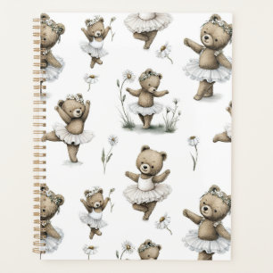 Agenda Diseño de oso bailarín de acuarela adorable con tu