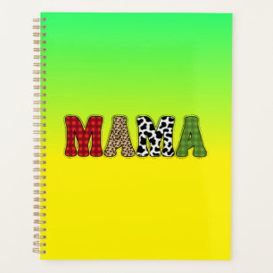 Agenda Diseño de patrón de cuadros de Mama Christmas