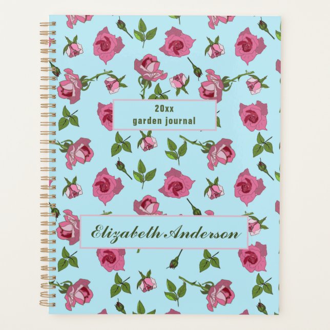 Agenda Diseño de patrones de superficie de rosas rosas ro (Anverso)
