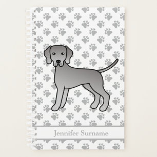 Agenda Diseño de perro de dibujos animados lindo Weimaran