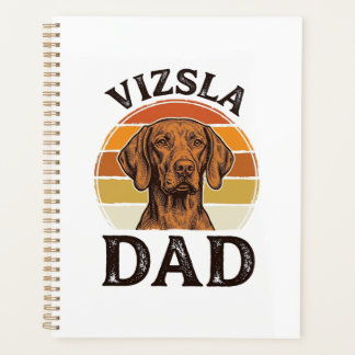 Agenda Diseño de perro grabado vintage de Vizsla Papá_1