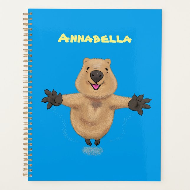 Agenda Diseño de personalizados de quokka saltando feliz (Anverso)