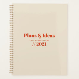 Agenda Diseño de planificación Minimalista de tipografía