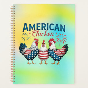 Agenda Diseño de pollo americano patriótico del 4 de juli